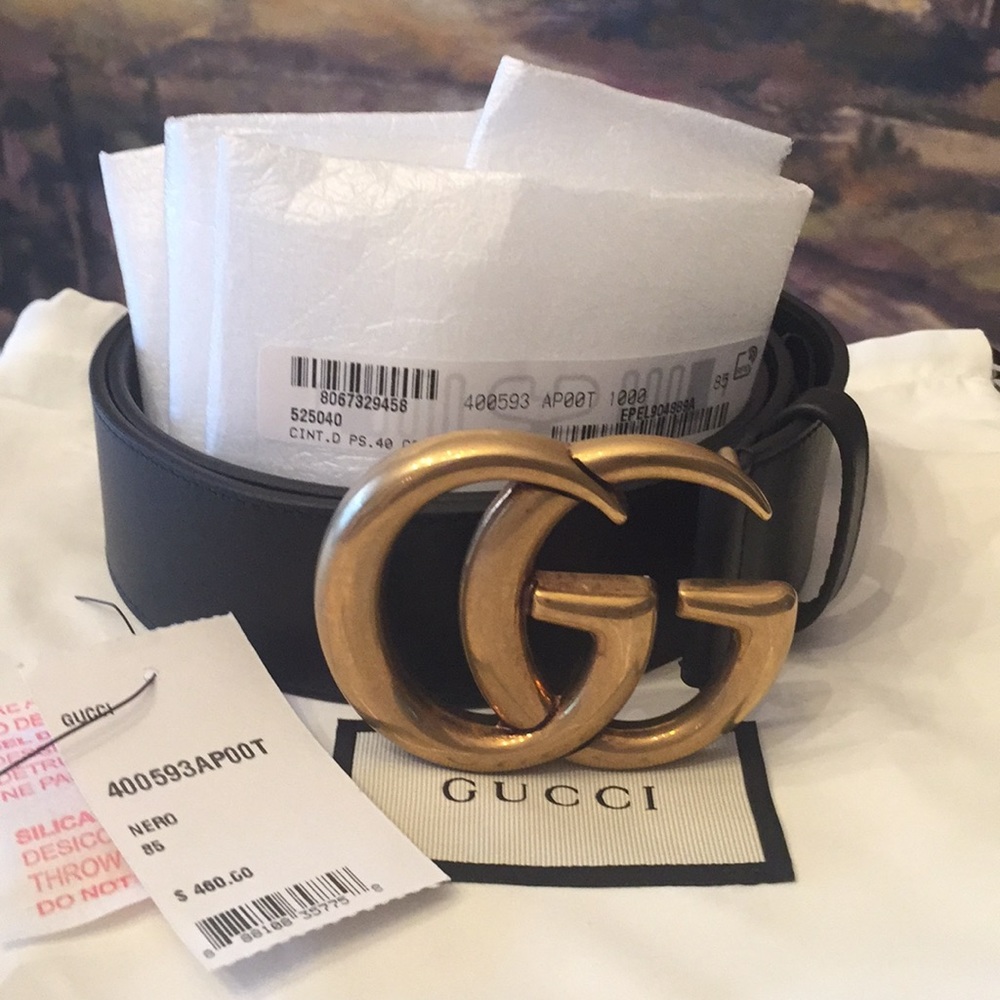 Authentic Gucci Classic Black Buckle Belt